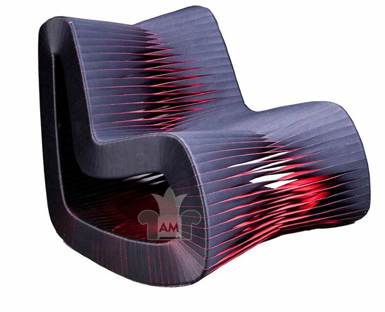 Кресло Phillips Collection Seat Belt Rocking Chair Black/Red