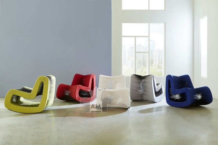 Кресло Phillips Collection Seat Belt Rocking Chair Black/Red