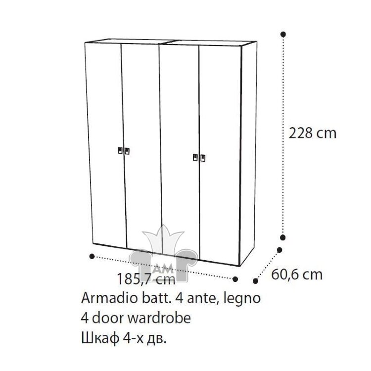 Шкаф 4 дверный Onda Camelgroup без зеркал
