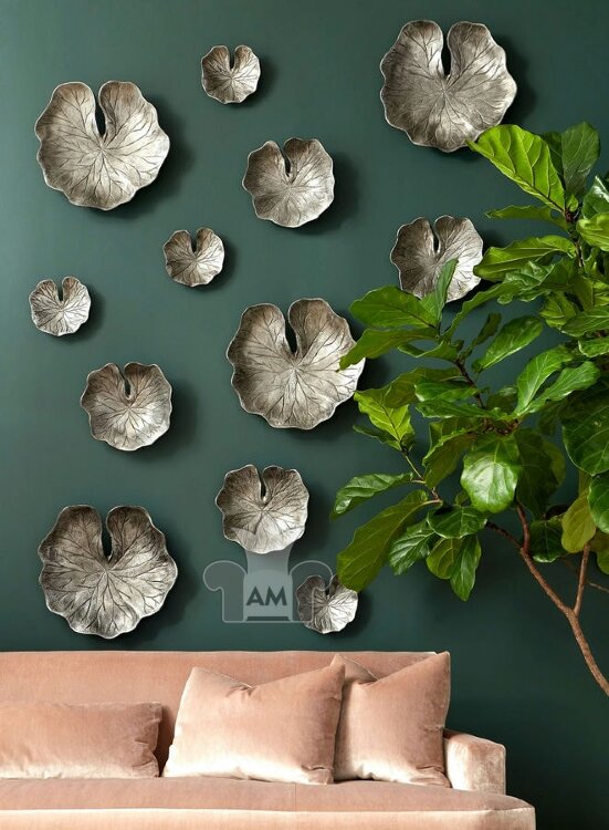 Настенный декор Phillips Collection Lotus Leaf Wall Tile Silver, 3 шт