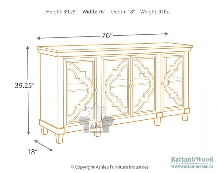 A4000037 Буфет Fossil Ridge, Ashley Furniture