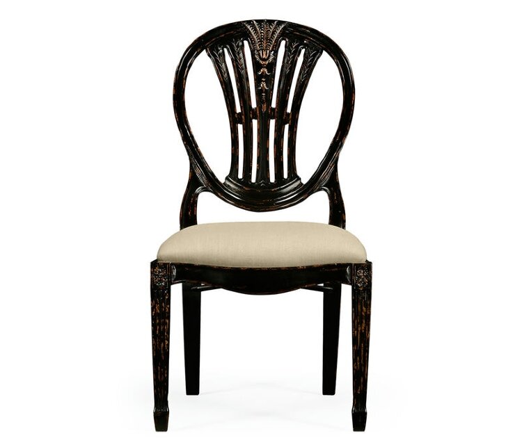 Полукресло Jonathan Charles Hepplewhite Wheatsheaf Black Side Chair