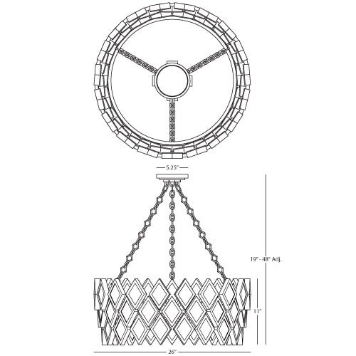 Люстра Robert Abbey Edward Chandelier Brass/Black