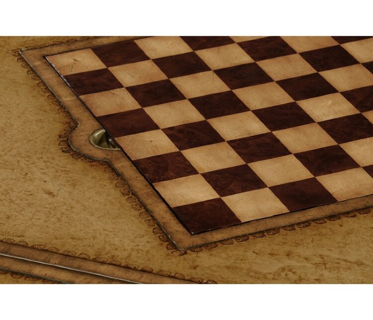Декоративный стол Jonathan Charles Walnut Leather with Geometric Inlays Games Table