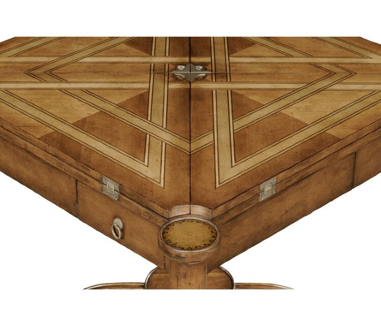 Декоративный стол Jonathan Charles Walnut Leather with Geometric Inlays Games Table