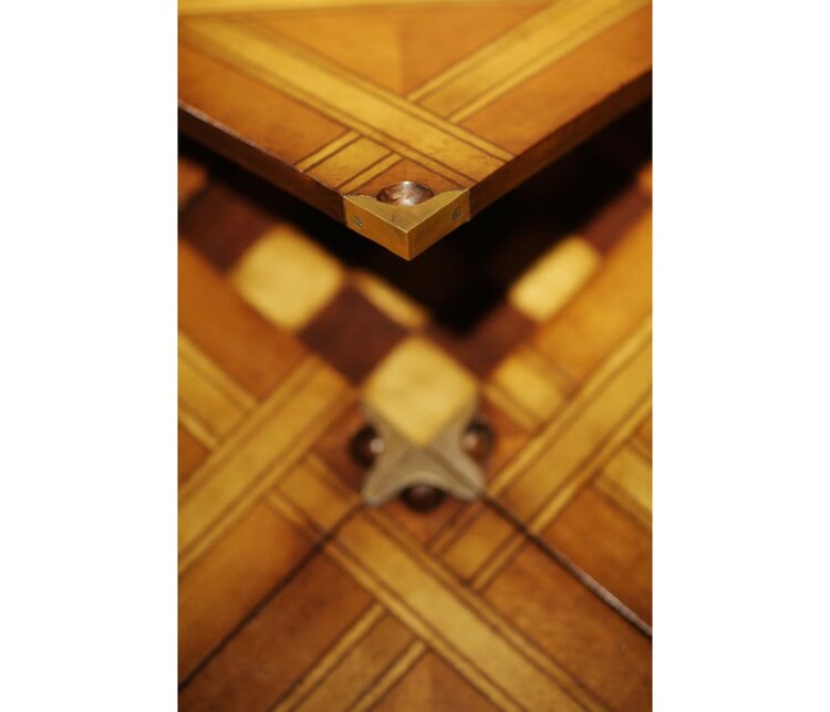 Декоративный стол Jonathan Charles Walnut Leather with Geometric Inlays Games Table