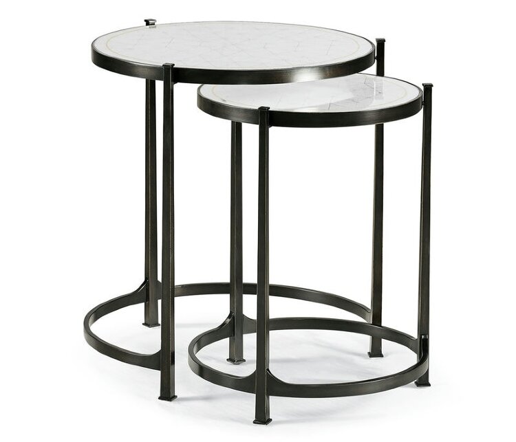 Декоративный стол Jonathan Charles Eglomise & Bronze Iron Round Nest