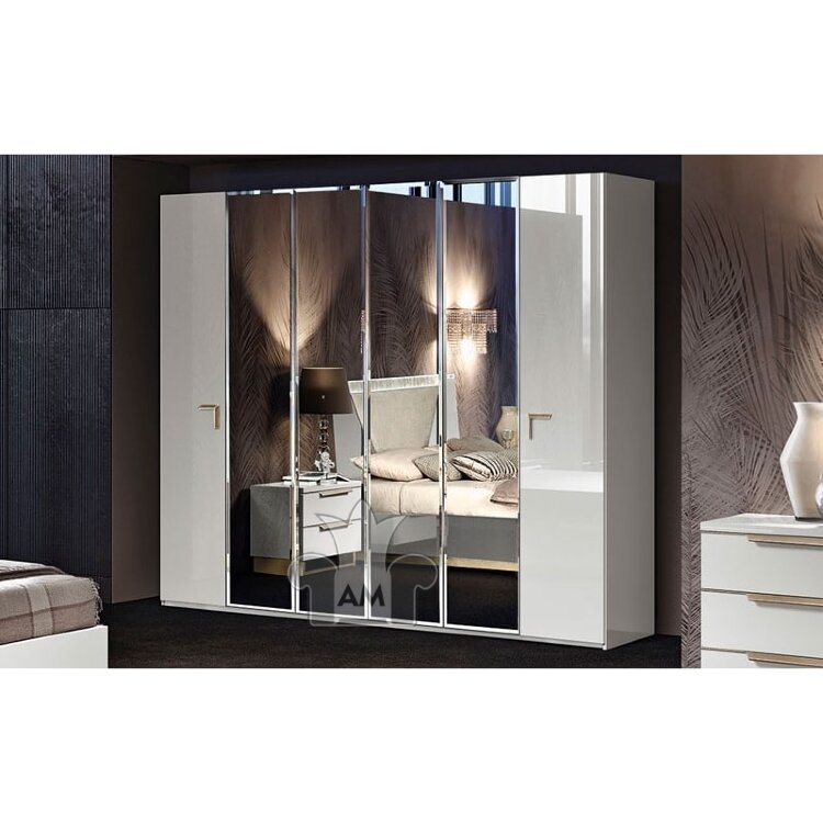 Шкаф 6-дверный Smart White Camelgroup с зеркалами, 162AR6.04BI