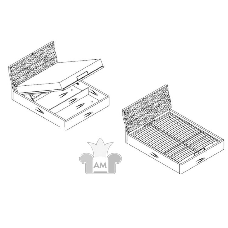 Кровать MOD Interiors Ronda, 160х200, с подъемным механизмом, Грецкий орех, MDI.BD.RD.78