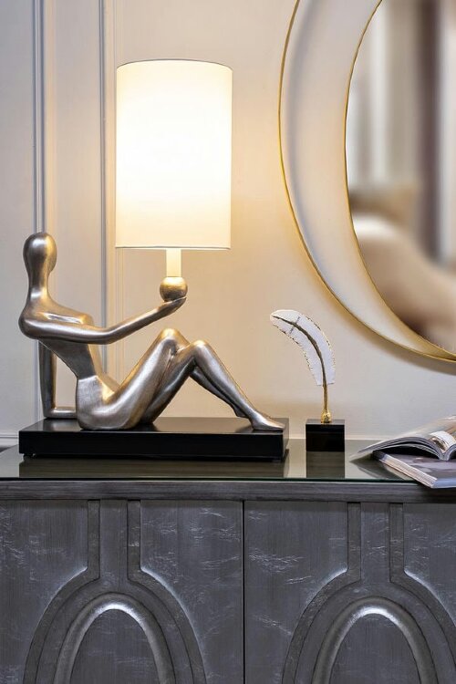 Лампа настольная плафон бежевый см, 220В Garda Decor ART-4441-LM1