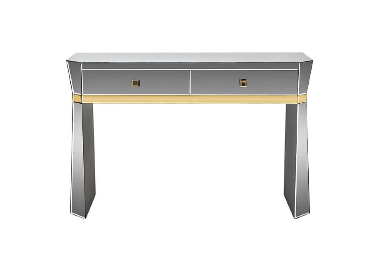 Консоль 2 ящика с золотистой отделкой см Garda Decor KFG125