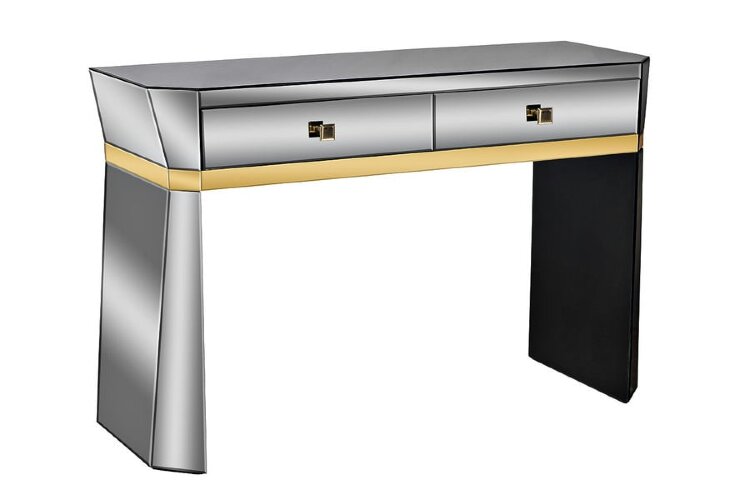 Консоль 2 ящика с золотистой отделкой см Garda Decor KFG125
