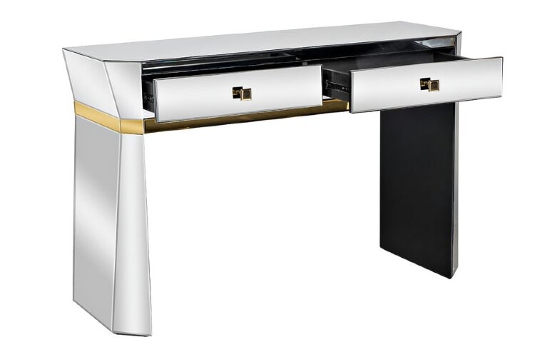 Консоль 2 ящика с золотистой отделкой см Garda Decor KFG125