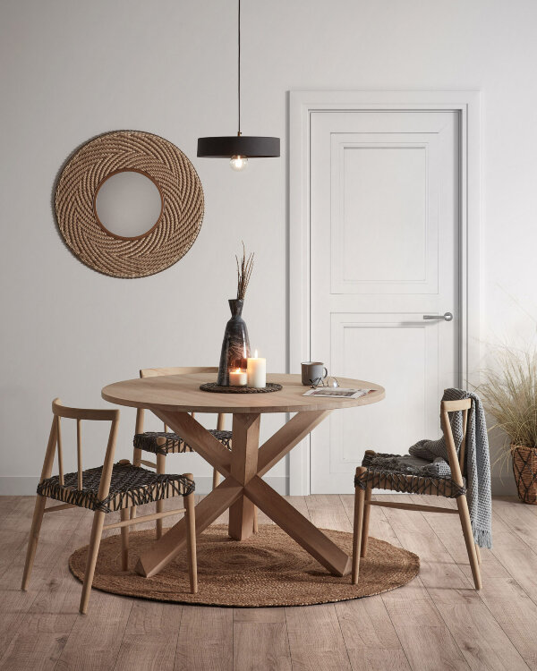 Стол Arendal Ø120 дуб беленый