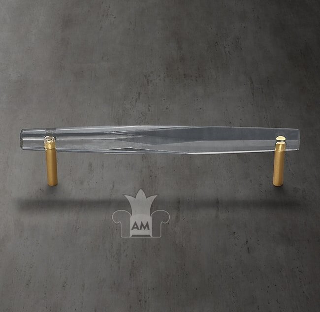 Ручка-скоба Restoration Hardware Camden Crystal L.15.2 Lac.Burnished Brass