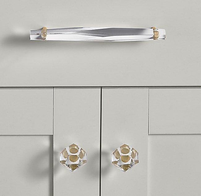Ручка-скоба Restoration Hardware Camden Crystal L.15.2 Lac.Burnished Brass