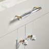 Ручка-скоба Restoration Hardware Camden Crystal L.15.2 Lac.Burnished Brass
