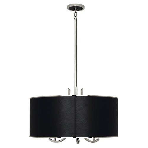Люстра Robert Abbey Francesco PENDANT Black Leather/Polished Nickel