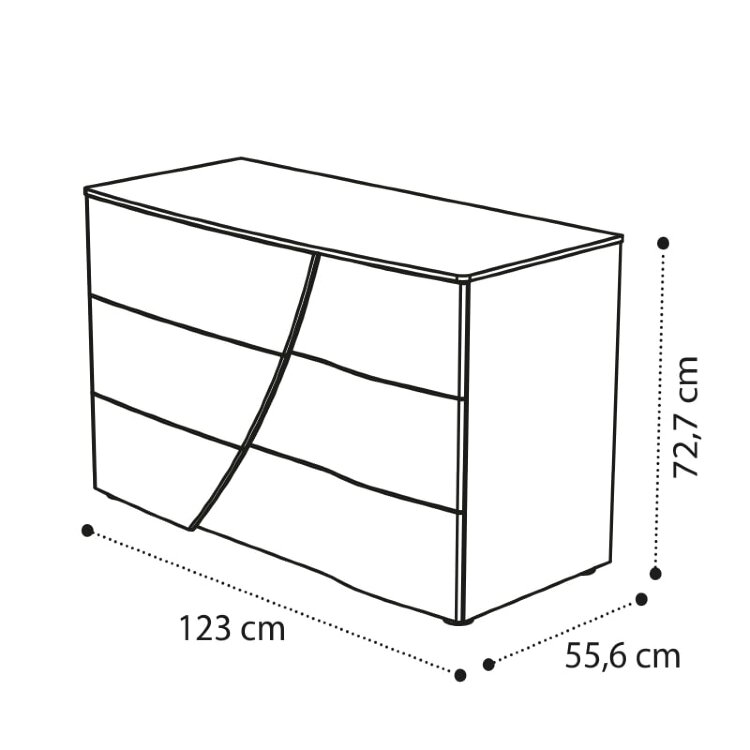 Комод низкий 3 ящ. Camelgroup Luna Frassino 151CMS.01FR