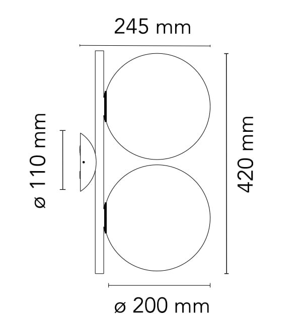Настенный светильник Flos IC Lights C/W1 Double brass