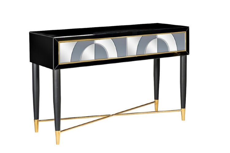 Консоль 2 ящика зеркало двухцветное см Garda Decor KFG122