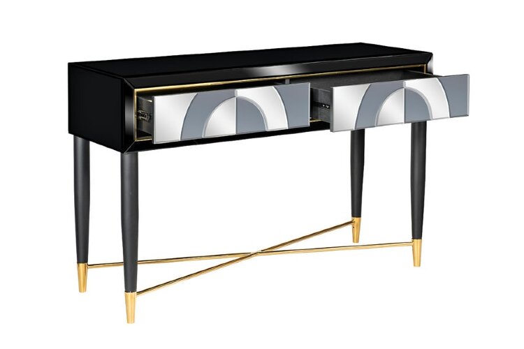 Консоль 2 ящика зеркало двухцветное см Garda Decor KFG122