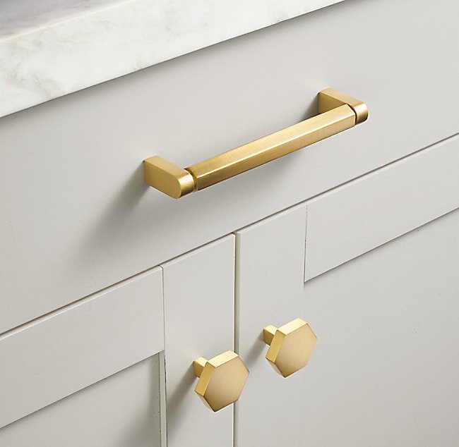 Ручка-скоба Restoration Hardware Lambeth Hex. L.20.3 Satin Nickel