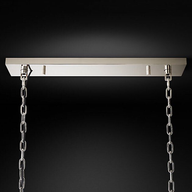 Люстра Restoration Hardware 1920s Odeon Clear Glass Fringe Rectangular 40" Polished Nickel