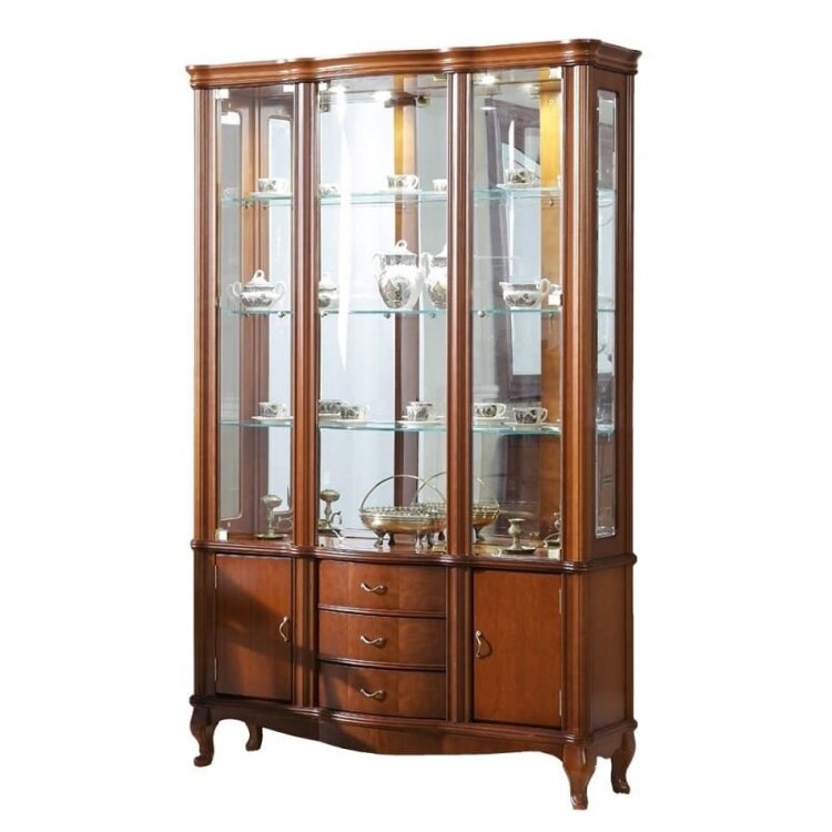 Витрина Disemobel Classic, 3-дверный, вишня/орех, 941