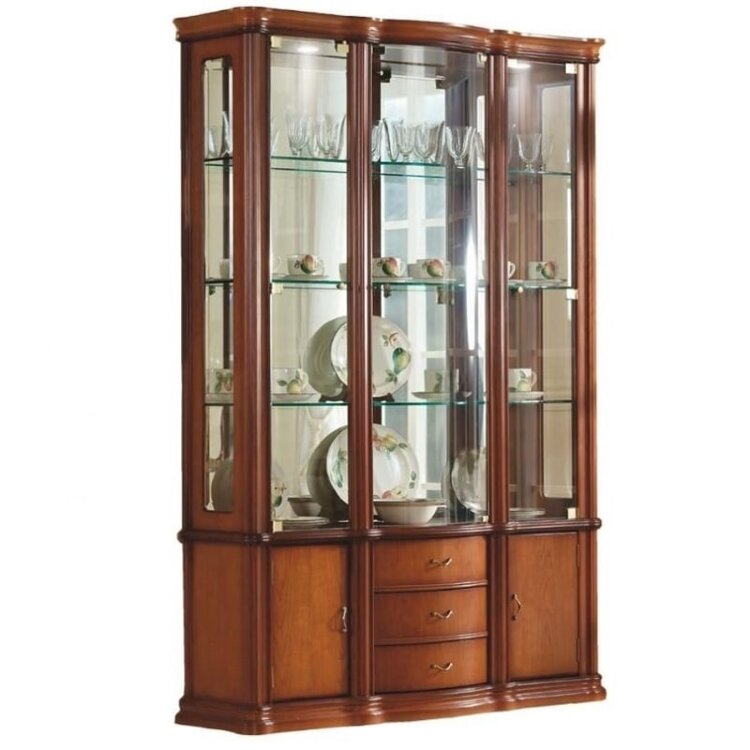 Витрина Disemobel Classic, 3-дверная, вишня/орех, 920