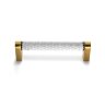 Ручка-скоба Restoration Hardware Lambeth Knurled Crystal L.10.2 Polished Brass