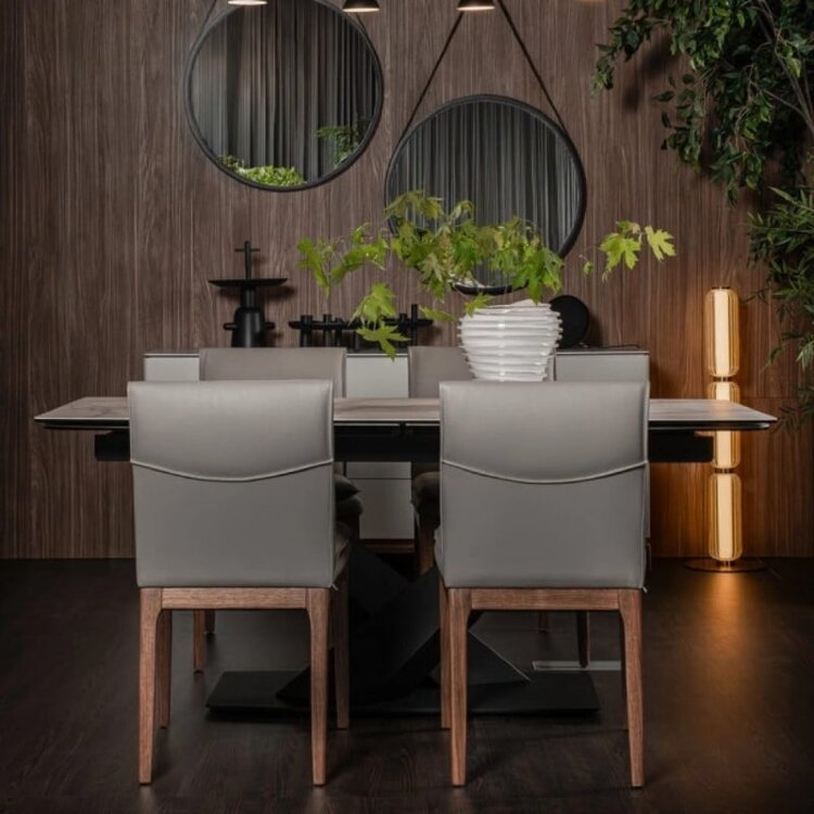 Стол обеденный MOD Interiors Toledo, 180 (260) см, керамика каррарский мрамор (MH117), раздвижной, MDI.DT.TOL.11