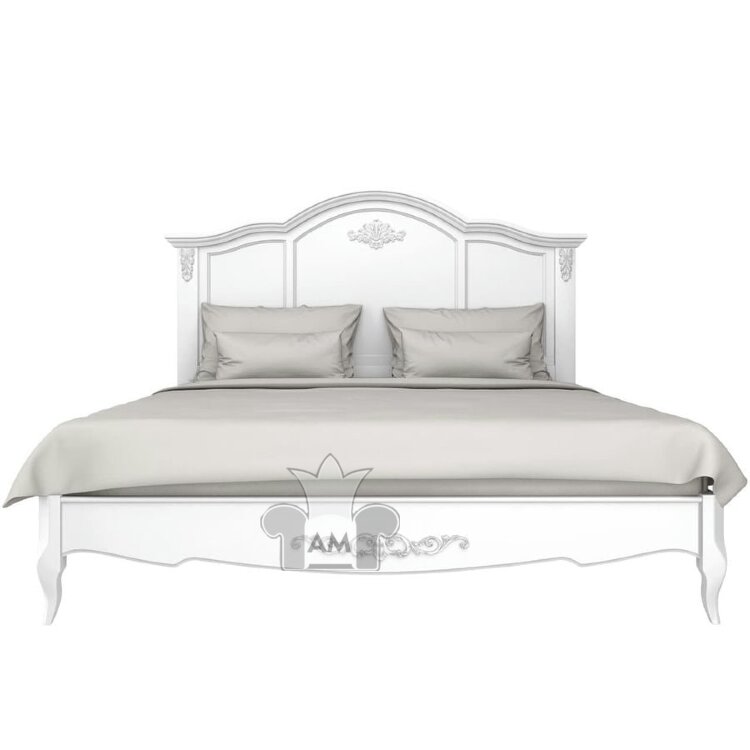 Кровать 200x200 Тиволи, Белый/Патина Серебро