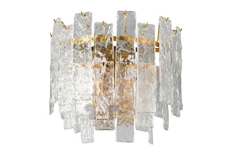 Бра "Ice" рифленое стело/латунь LW36*H32см Garda Decor K2KG0998W-2B