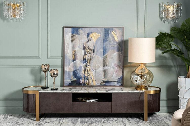 Бра "Ice" рифленое стело/латунь LW36*H32см Garda Decor K2KG0998W-2B