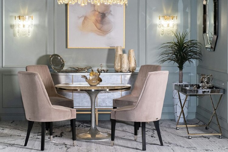 Стол сервировочный матовый, н/ж сталь золото см Garda Decor KFG134