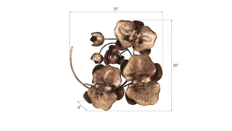 Настенный декор Phillips Collection Orchid Sprig Wall Art Copper