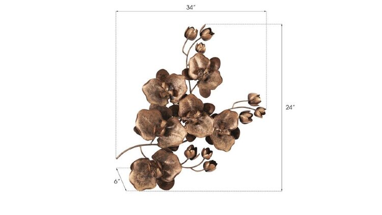 Настенный декор Phillips Collection Orchid Sprig Wall Art Copper