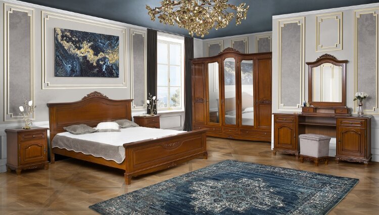Кровать двуспальная Элипс Simex 160х200 из массива дерева