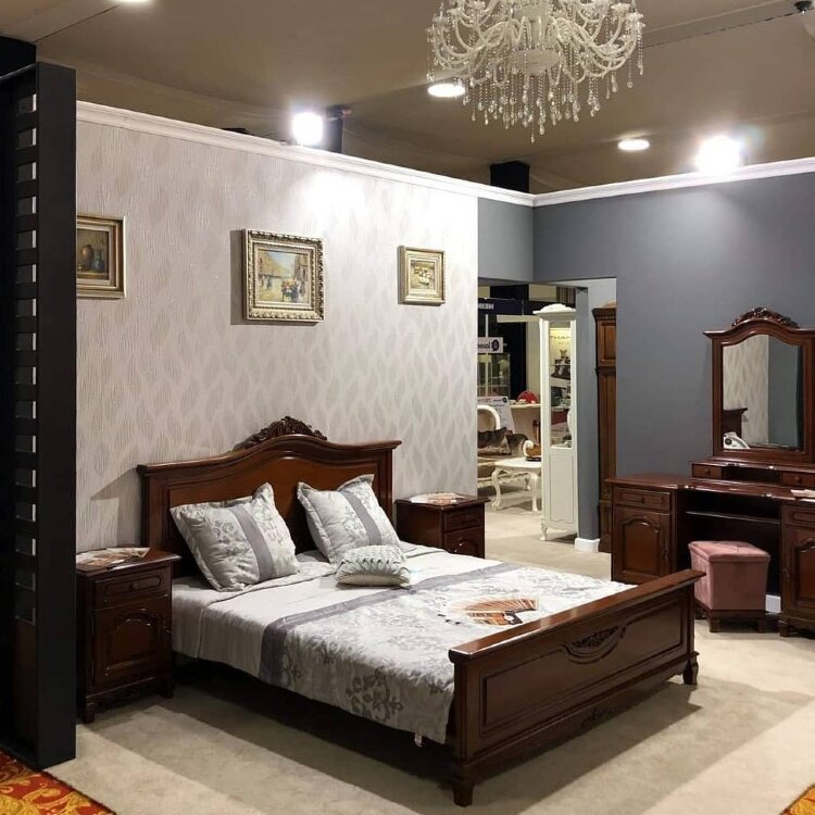 Кровать двуспальная Элипс Simex 160х200 из массива дерева