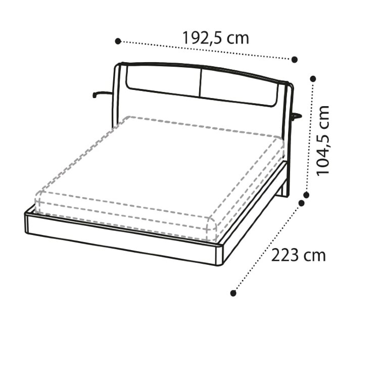 Кровать 180х200 SINKRO  Camelgroup Luna Noce экокожа Visione 151LET.35NO