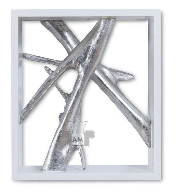 Настенный декор Phillips Collection Framed Branches Wall Tile White/Silver
