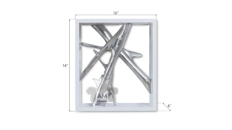 Настенный декор Phillips Collection Framed Branches Wall Tile White/Silver