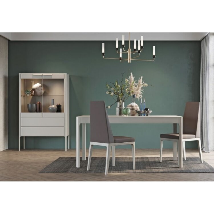 Стул MOD Interiors Ronda, экокожа, серый матовый лак, MDI.CH.RD.94