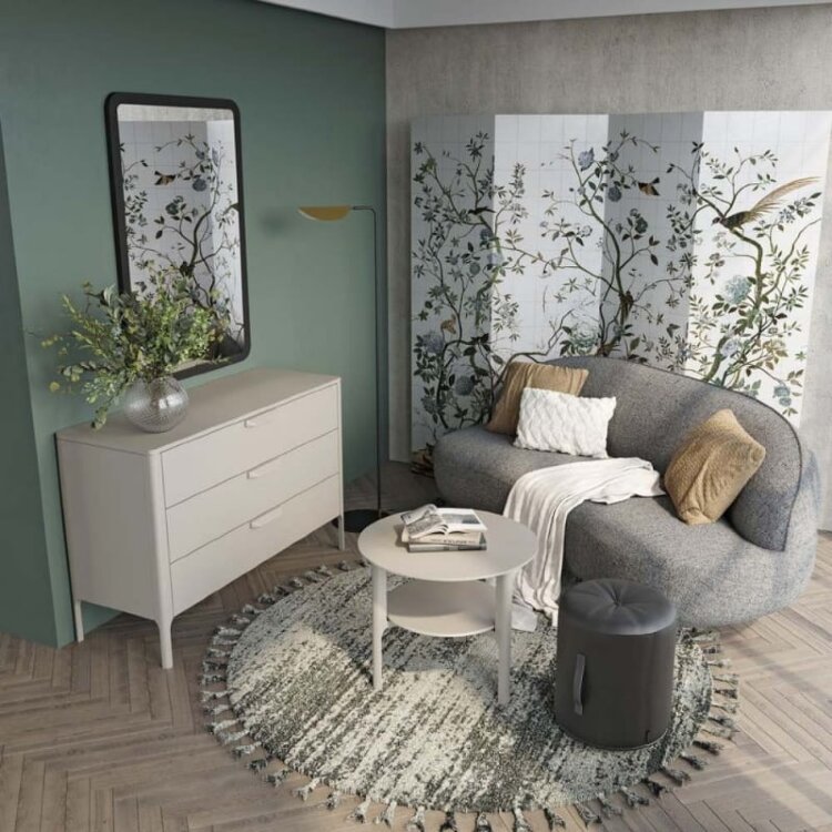 Комод низкий MOD Interiors Ronda, 3 ящика, серый матовый лак, MDI.CHD.RD.88