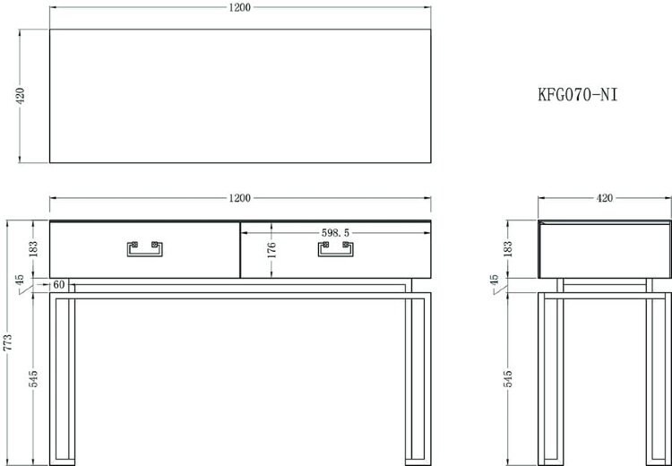 Консоль 2 ящика белая/хром см Garda Decor KFG070-NI