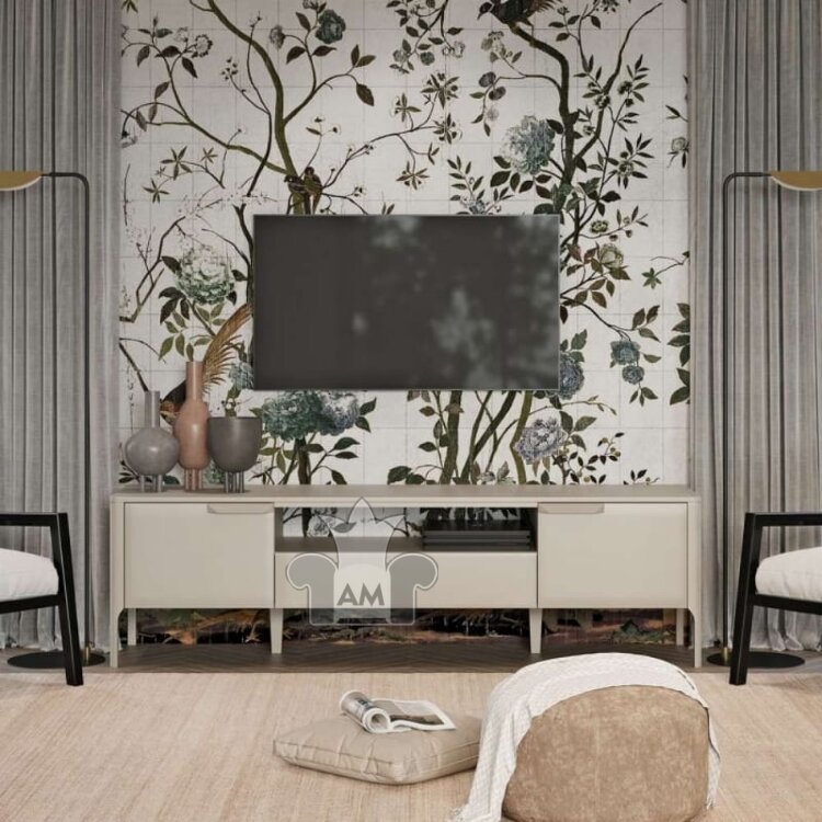 Тумба ТВ MOD Interiors Ronda, 180х45 см, серый матовый лак, MDI.TV.RD.92