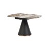 Стол обеденный MOD Interiors Toledo, 90 (O135) см, глянцевая керамика (C38), черный металл, розовое золото, раздвижной, MDI.DT.T