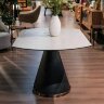 Стол обеденный MOD Interiors Toledo, 90 (O135) см, глянцевая керамика (C38), черный металл, розовое золото, раздвижной, MDI.DT.T