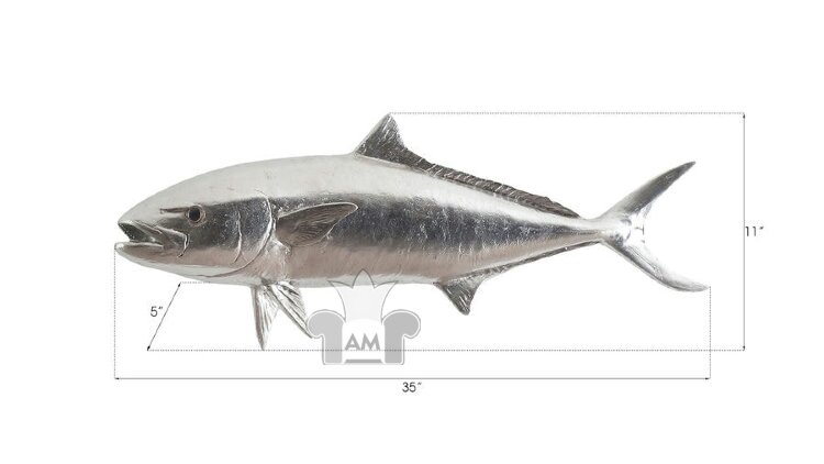 Настенный декор Phillips Collection Yellow Tailed King Fish Wall Sculpture Silver